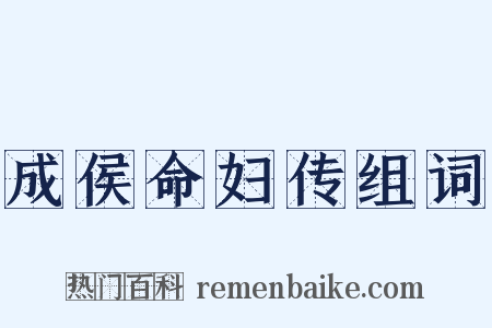 成侯命妇传组词是什么意思的图片